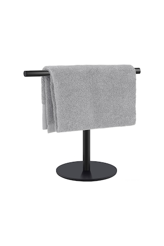 Tenfowee Sus304 Paslanmaz Çelik Mat Siyah 4 Kanca T Tipi Havluluk - Dairesiz Kurulum, Anti-skayma Tabanlı, Banyo/mutfak Multifonksiyonel Havlu Ve Küçük Eşya Tutucu Siyah