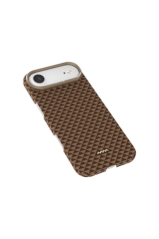 Apple Uyumlu iPhone 17 Air Kılıf M-safe Şarj Özellikli Raptic Aramid Skin Origin Serisi Kapak Kahverengi