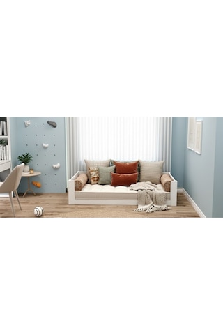 Mdf Sedir Kanepe 90x190 Cm İç Ölçü Mindersiz Gönderilir Beyaz