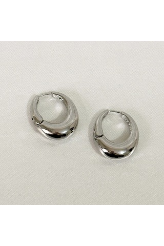 Kararmaz Vıp Bombeli Silver Küpe Gold