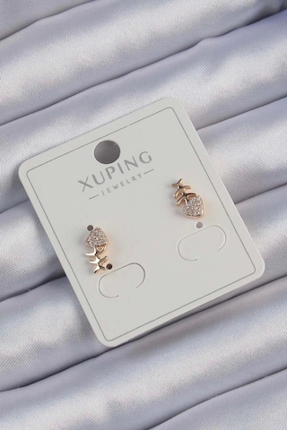 Muı Muı Xuping Rose Renk Zirkon Taşlı Balık Küpe Çok Renkli