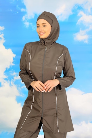 Akbeniz Kadın Tam Tesettür Füme Mayo 31060-füme Füme
