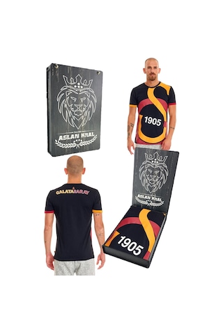 Galatasaray Unisex Siyah Arma T-shirt Kutulu 001