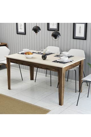 Milan Yemek Masası - Ceviz / Krem