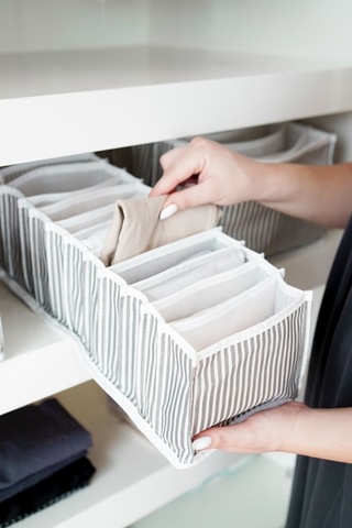 Akordiyon Organizer Çekmece Içi Düzenleyici M Boy Kumaş 100 X 110 Gri Diğer