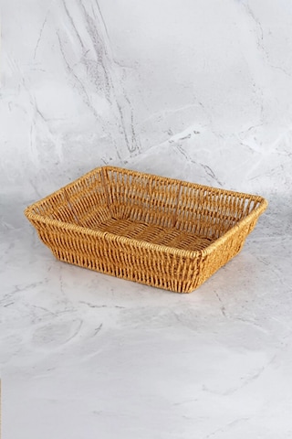 Mien Dikdörtgen Rattan Ekmek Sepeti 27x20x7 Cm Kahverengi