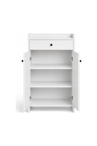 Elegans Çok Amaçlı Ayakkabılık Dolabı Çekmeceli 3 Raflı Beyaz 90x60x35 Cm Beyaz Beyaz