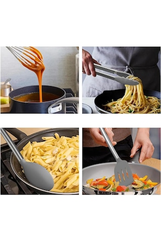 Marbella 35 Parça Paslanmaz Çelik Silikon Uçlu Spatula Gri