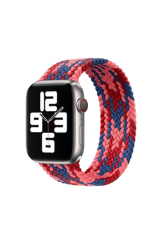 WIWU Apple Uyumlu Watch 44mm Wiwu Braided Solo Loop Contrast Color Large Saat Kordon Kayış Bileklik ZORE-216022
