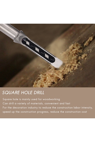 Sointeresting 10mm/16mm Kare Delikli Mortiser Matkap Ucu Mortising Keski Ağaç İşleme Elektrikli Matkap Aletleri