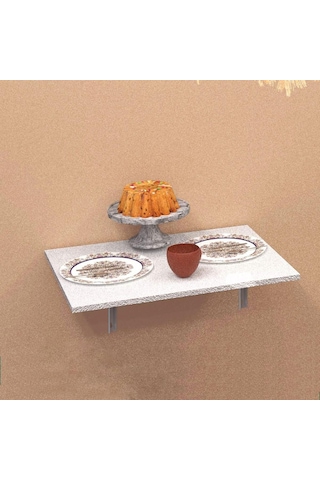 Duvara Monte Katlanır Mdf Masa 60 X 45 Cm Demir Ayaklı Katlanır Sehpa Tlpm02m 001