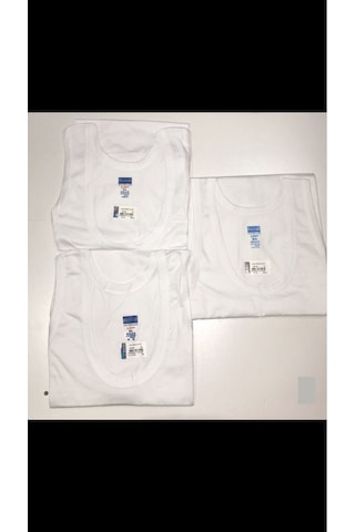 Berrak Erkek Beyaz 6'lı Klasik Pamuklu Atlet 001