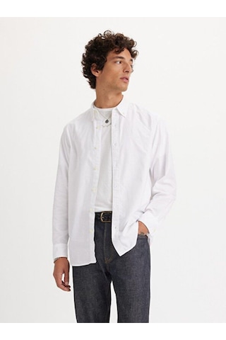 Levi's Levis Logo İşlemeli Erkek Rahat Gömlek Authentıcbuttondownbrıghtwhıte A7210-0000-12455 Beyaz