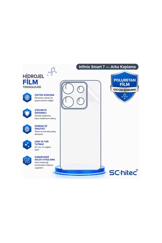 Schitec Infinix Smart 7 Uyumlu Arka Yüzey Hidrojel Koruyucu Film 31970770