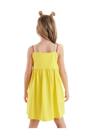 Denokids Bee Happy Sarı Kız Çocuk Elbise Sarı