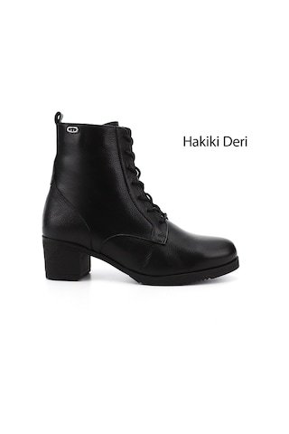 Gönderi(R) Gönderi R Kadın Siyah Floter Fermuarlı Kalın Topuklu Hakiki Deri Postal Bot Gkzb13451402 Siyah Floter