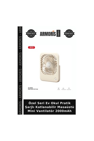 Özel Seri Ev Okul Pratik Şarjlı Katlanabilir Masaüstü Mini Vantilatör 2000mah