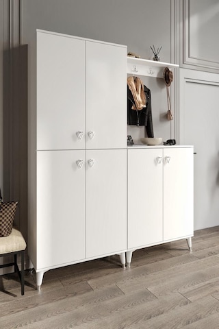 Simple Prt6190 Portmanto Vestiyer Beyaz Gümüş