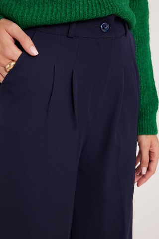 Tudors Kadın Regular Fit Klasik Kesim Yüksel Bel Geniş Paça Lacivert Pantolon-39544 Lacivert