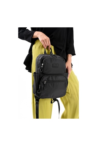 Baginn Unisex Sırt Çantası Paraşüt Kumaş Hafif Çok Cepli Yağmur İtici Kumaş 34 24 Cm 571 Collection Siyah