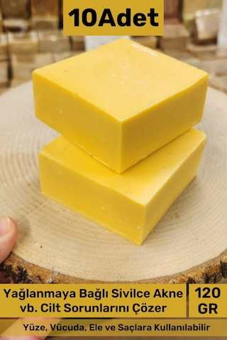 Sabun %100 Doğal Güzel Kokulu El Yüz Saç Cilt Vücut Orijinal Bitkisel Kayısı Sabunu 120g - 10 Adet Karışık