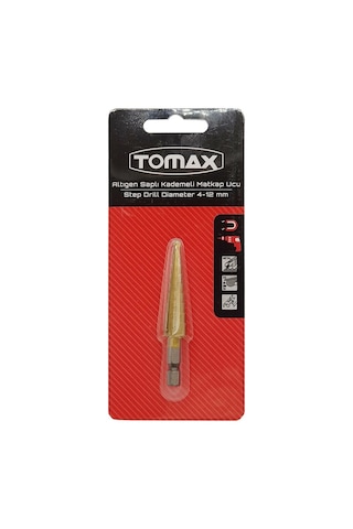 Tomax Kademeli Sac Delme Matkap Ucu 4-12 Mm 1/4 Bits Saplı