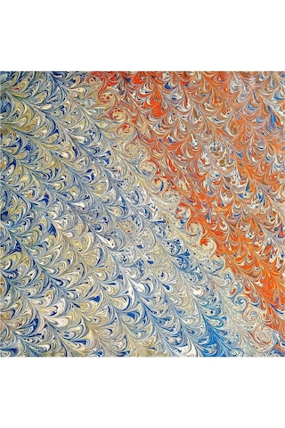 Elif Ebru Ebru Sanatı El Yapımı Özel Koleksiyon Twill İpek Eşarp Ozltıe 17 001