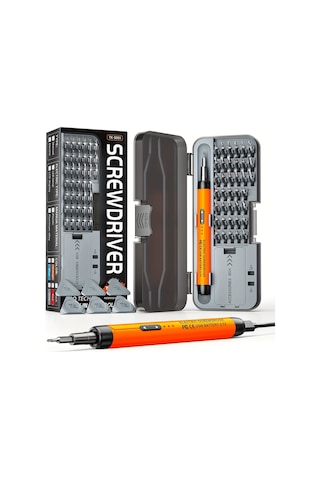Tk-s001 Mini Şarjlı Tornavida Seti 600mah Type-c, 28 Parça Manyetik Hassas Uçlu Profesyonel Set