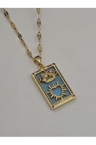 The Empress Tarot Kartı Çelik Kolye Altın