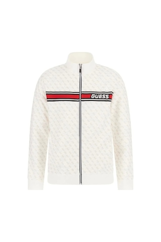 Guess Erkek Tamamı Logolu Sweatshirt Beyaz
