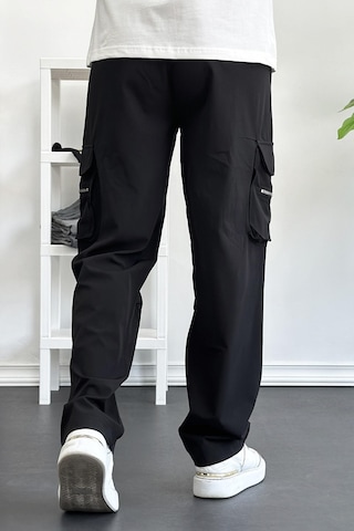Edwoxmen Erkek İnce Baggy Kalıp Kargo Pantolon Siyah Edw164-siyah Siyah