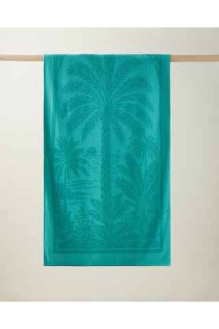Palmera Pamuk Plaj Havlusu 70x140 Cm Yeşil