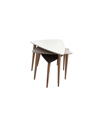 Zigon Sehpa Ahşap Kayın Retro Konik Ayak Model Üçgen Tabla Renk B (382773090)