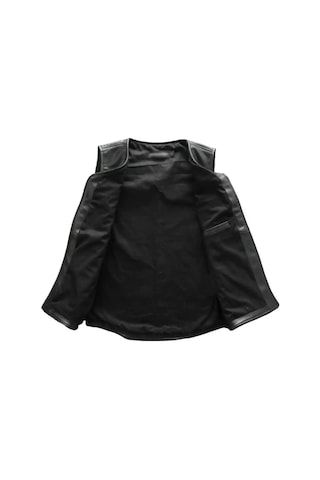 Prof Model Zik Hakiki Kuzu Derisi Dar Kesim Yelek Siyah