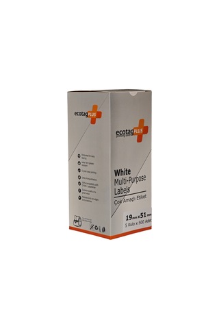 Ecotagplus Dymo Muadili Etiket - 19 Mm X 51 Mm - 5 X 500 Adet - Eko Paket - 11355 1