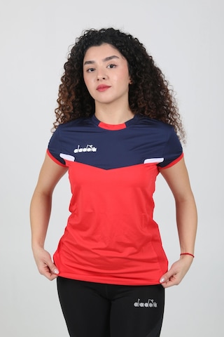 Diadora Aris Kadın Tişört Kırmızı Lacivert
