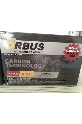 Orbus 12v 7ah Akü Ytx7a-bs Scoter Modelleri Carbon Teknolojisi