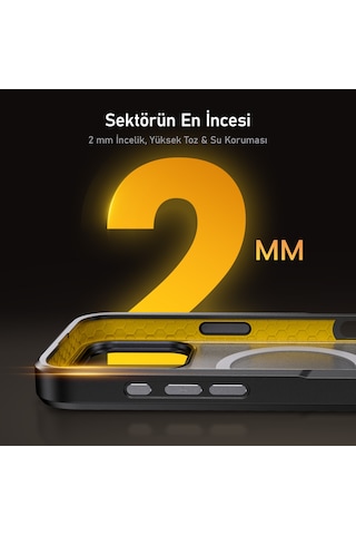 Aohi The Future Apple Uyumlu iPhone 16 Pro Kılıfı, Magsafe Telefon Kılıfı, Desert Titanium Şeffaf