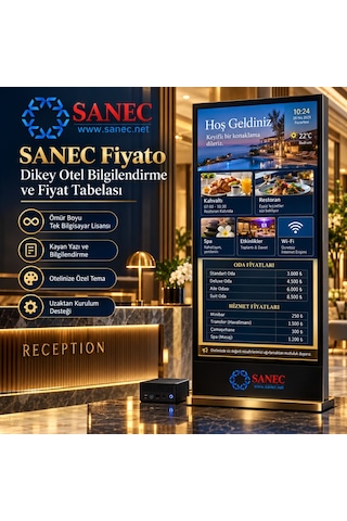 Sanec Otel Tabelası 55" Hdmı Ekranlı Dijital Tabelası Sistemi