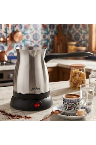 Çelik Elektrikli Cezve Türk Kahve Makinesi - 6fincan 500ml 360 K Diğer