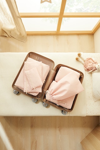 Ocean Home Textile 6'lı Pembe Dama Desen Pamuklu Bavul İçi Düzenleyici Set Pembe