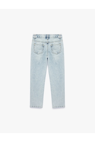 Koton Pamuklu Beli Ayarlanabilir Lastikli Denim Pantolon Lıght Indıgo 6skb40003td Açık Mavi