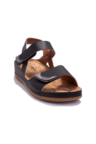 Polaris 104424 Siyah Ortopedik Günlük Kadın Sandalet 001