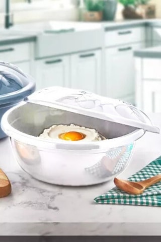 2 Adet Kapaklı Hamur Leğeni 5 Lt, Kek Börek Mayalama Yoğurma Çırpma Saklama Kabı Un Kutusu Beyaz Beyaz