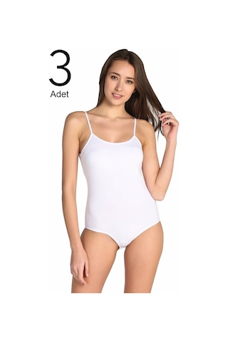 Tutku Kadın Karışık Renk 3'Lü Ip Askılı Likralı Kancalı Çıtçıtlı Body Elf568T0148Ccm3 Karışık Renk Xl Karışık Renk Beyaz