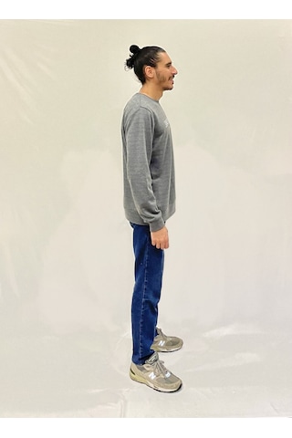 Erkek Bisiklet Yaka Rahat Kalıp 3 İplik Kalın Californıa Baskılı Sweatshirt Spr24sw32 Antrasit