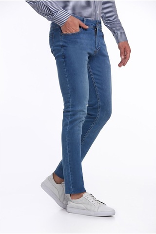 Hatemoğlu Mavi Slim Fit Düşük Bel Düz Paça Basic Kot Pantolon Mavi