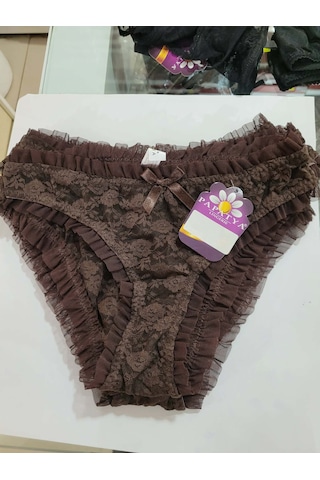 Papatya Dantel Detay Kadın Slip Külot V62 Kahverengi Papatya Dantel Detay Kadın Slip Külot V62 Kahverengi