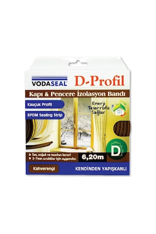 Vodaseal D Profil Kapı Ve Pencere İzolasyon Bandı 6.20 Mt. - Kahverengi