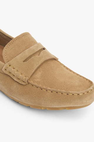 Tommy Hilfiger Flag Yumuşak Driver Kadın Bej Loafer-13413 Koyu Bej